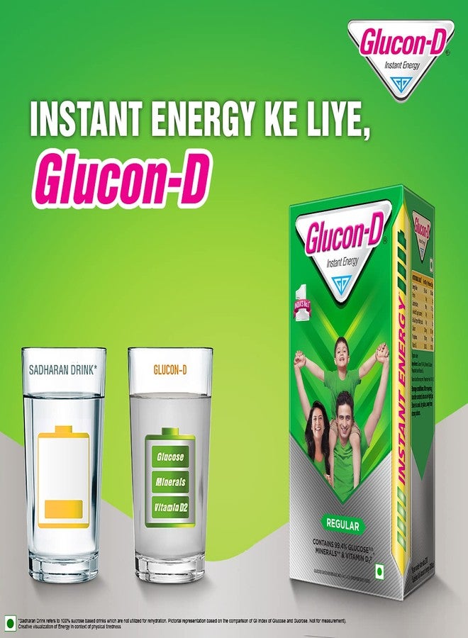 Glucon-D Regular Glucose Powder(450g+ 50g, Refill)| For Tasty Glucose Drink| Provides Instant Energy| Vitamin D2 Supports Immunity (Pack of 2) - Image 4