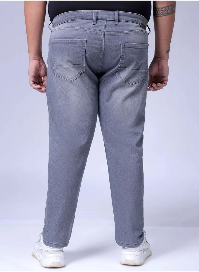 HARDSODA Men Plus Size Carrot Fit Solid Mid-Rise Stretchable Jeans