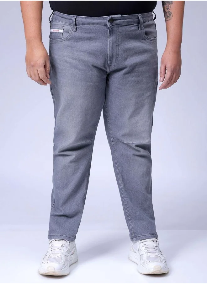 HARDSODA Men Plus Size Carrot Fit Solid Mid-Rise Stretchable Jeans