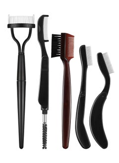 SYOSI 5 Pieces Folding Eyebrow Comb Stainless Steel Grooming Brush and Eyelash Separator Mascara Applicator Eyebrow and Eyelash Brush  - Image 1