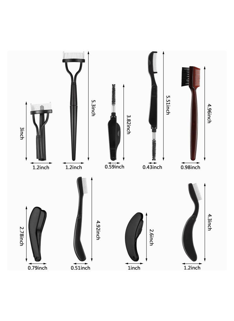 SYOSI - 5 Pieces Folding Eyebrow Comb Stainless Steel Grooming Brush and Eyelash Separator Mascara Applicator Eyebrow and Eyelash Brush - Image 1