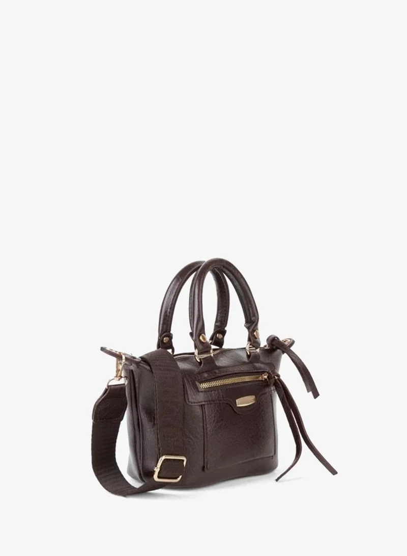 Vivaq  Women's Lupin Dark Coffee Lined Column Strap Zipper Closure Hand, Arm and Shoulder Bag. for Women | Best Price UAE