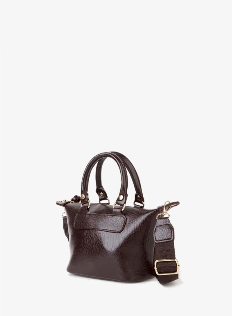 Vivaq  Women's Lupin Dark Coffee Lined Column Strap Zipper Closure Hand, Arm and Shoulder Bag. for Women | Best Price UAE