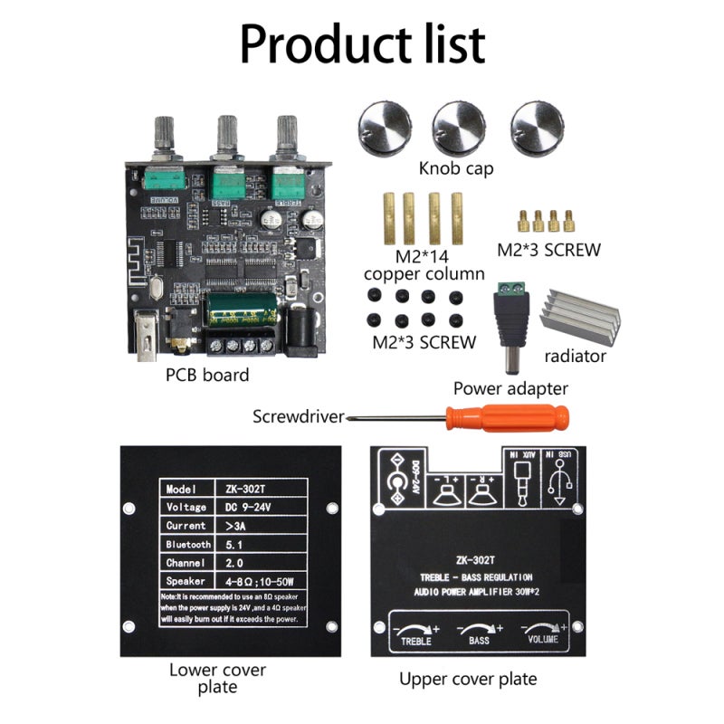 Bluetooth Power Amplifier: Dual 30W Channels Customizable Sound - BT 5.1 Versatile Connectivity Multiple Protections App Controlled Amplifier for Home Car DIY Audio Projects - Image 5