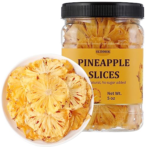 ULTHMOK Premium Dried Pineapple 5 Oz/142g,Dehydrated Pineapple Slices,100% Natural,No Sugar Added & No Additives. - Image 1