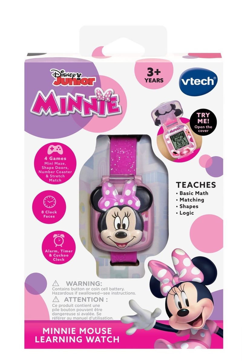 Vtech - Disney Junior Minnie - Minnie Mouse Pink | Learning Watch Small | wristwatch for kids features eight digital clock faces, time tools, and four games | ideal 3 to 6 years + - Image 1
