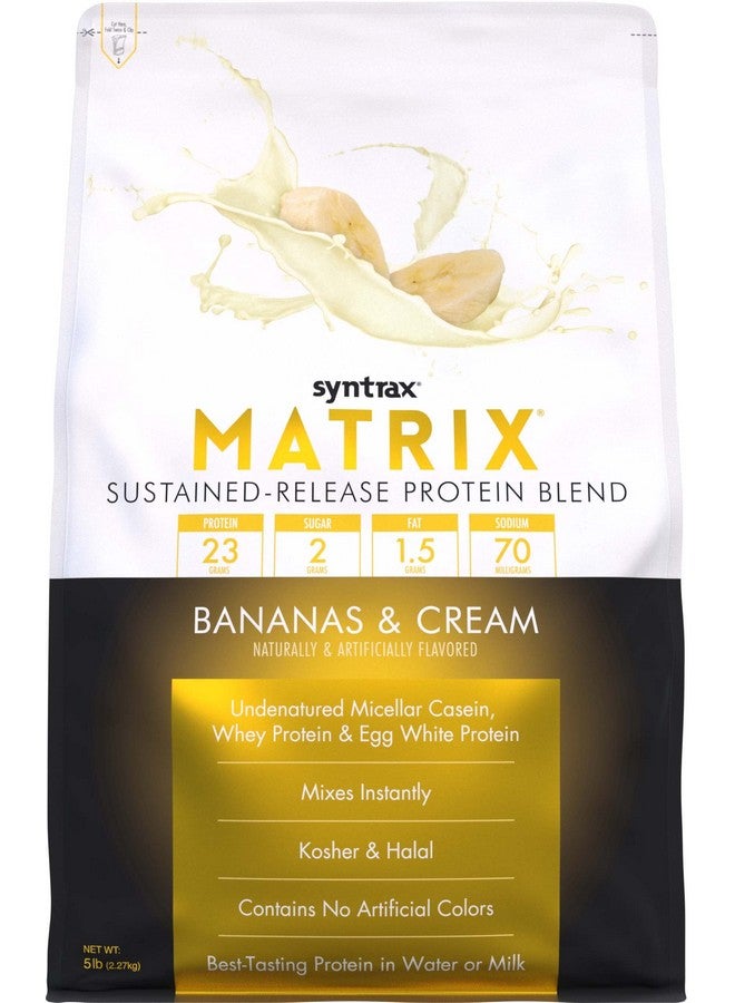 Syntrax Nutrition Matrix, Sustained-Release Protein Blend, Bananas and Cream, 5 lb