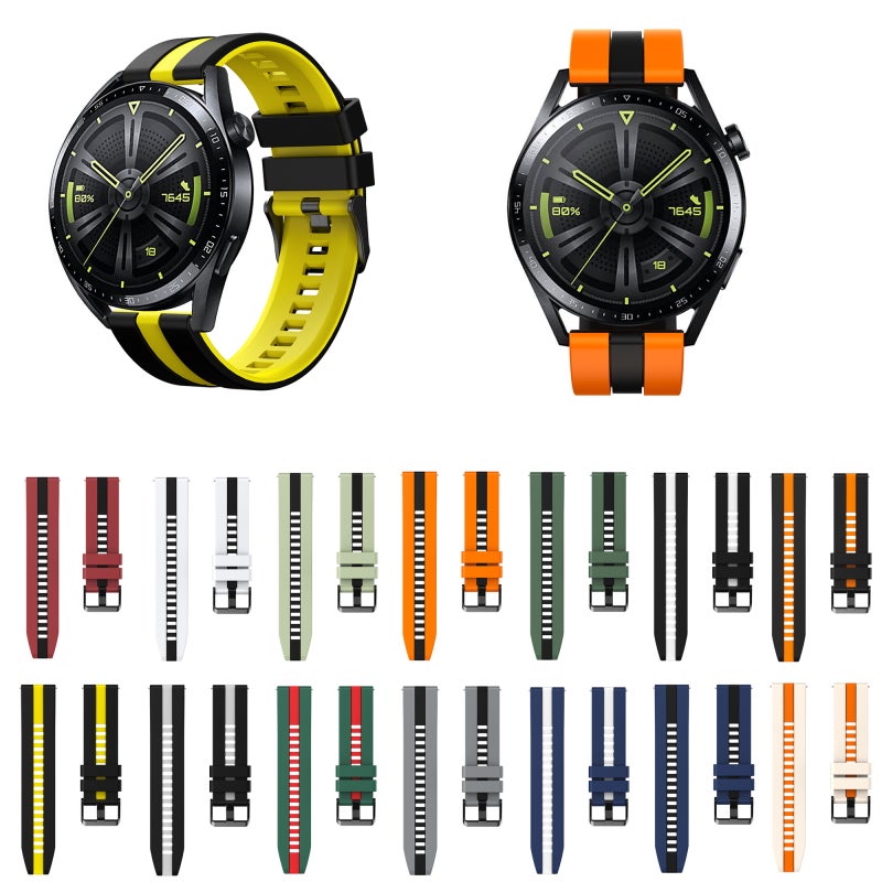 إيروريكس سوار ساعة Amazfit Bip3 الرياضي المصنوع من السيليكون ثنائي اللون مقاس 20 مم (أزرق + أسود) - Image 4