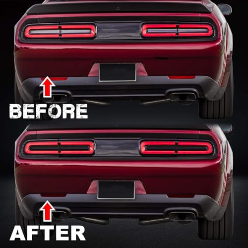 NDRUSH Vinyl Tail Light Tint Overlay Blackout Side Marker Lights & Reflectors Film Lamp Wrap Covers Compatible with Dodge Challenger 2015-2021 - Image 4