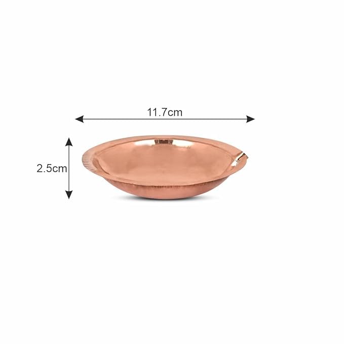 ROLIMOLI Copper Akhand Diya Size 1 25 Gm High Quality Oil Lamp for Daily Puja Other Religious Rituals Home Office Temples Festive Gifts Copper Diya for Home Decor 2cm H x 8cm L - Image 2