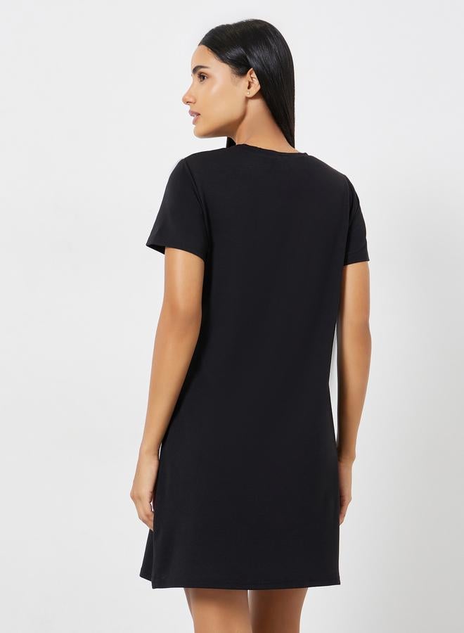 Styli Graphic Cat Print Sleep T-Shirt Dress - Image 4