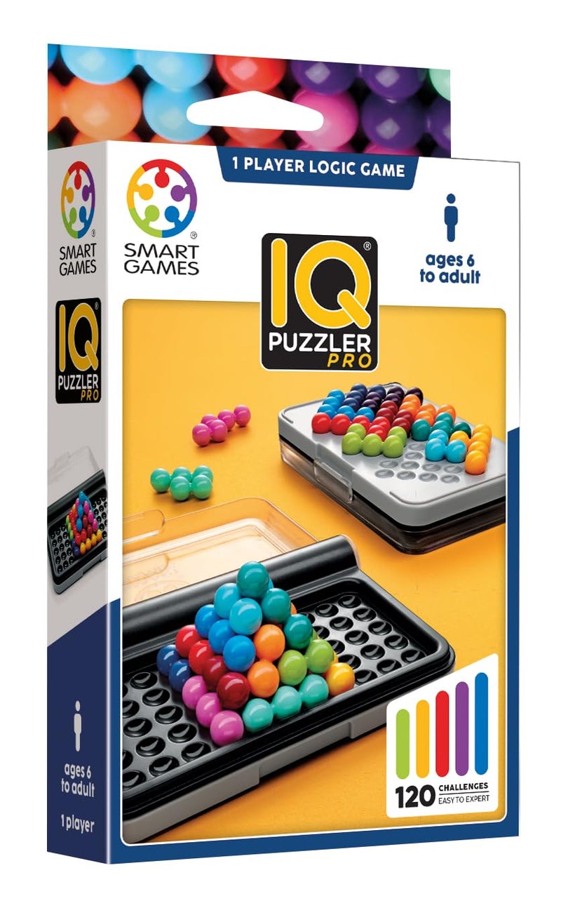 SmartGames IQ Puzzler Pro Boost Logic and Problem Solving Skills Level Up with 120 2D and 3D Challenges from Easy to Expert Great for Ages 6 Adult A Fun Travel Game in a Portable Case - Image 2