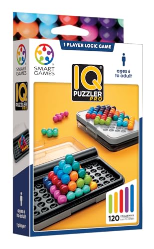 SmartGames IQ Puzzler Pro Boost Logic and Problem Solving Skills Level Up with 120 2D and 3D Challenges from Easy to Expert Great for Ages 6 Adult A Fun Travel Game in a Portable Case - Image 1