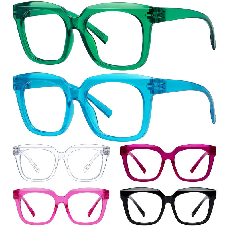 Eyekepper 6 Pack Metalless Screwless Spring Hinges Reading Glasses Women Ladies Readers Oversized Cheaters Eyeglasses +1.50 - Image 1