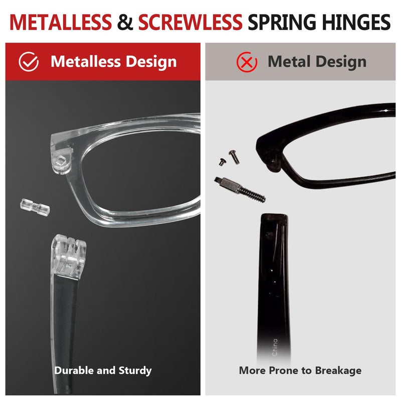 Eyekepper 6 Pack Metalless Screwless Spring Hinges Reading Glasses Women Ladies Readers Oversized Cheaters Eyeglasses +1.50 - Image 3