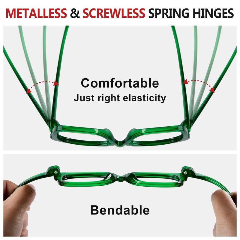 Eyekepper 6 Pack Metalless Screwless Spring Hinges Reading Glasses Women Ladies Readers Oversized Cheaters Eyeglasses +1.50 - Image 4