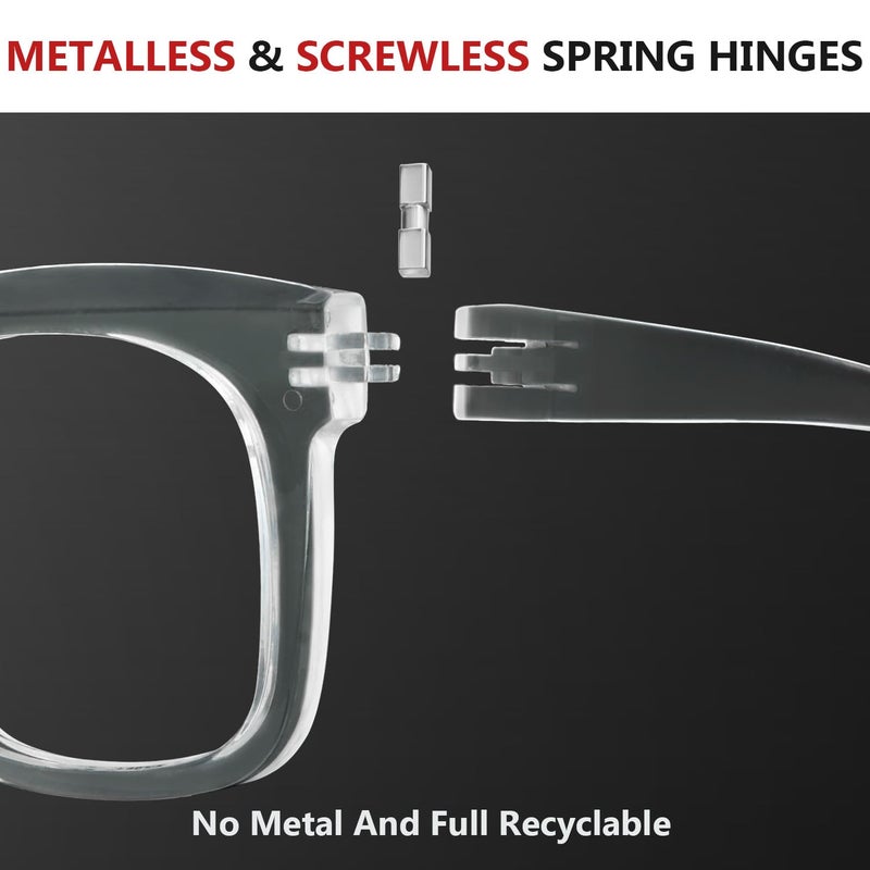 Eyekepper 6 Pack Metalless Screwless Spring Hinges Reading Glasses Women Ladies Readers Oversized Cheaters Eyeglasses +1.50 - Image 5