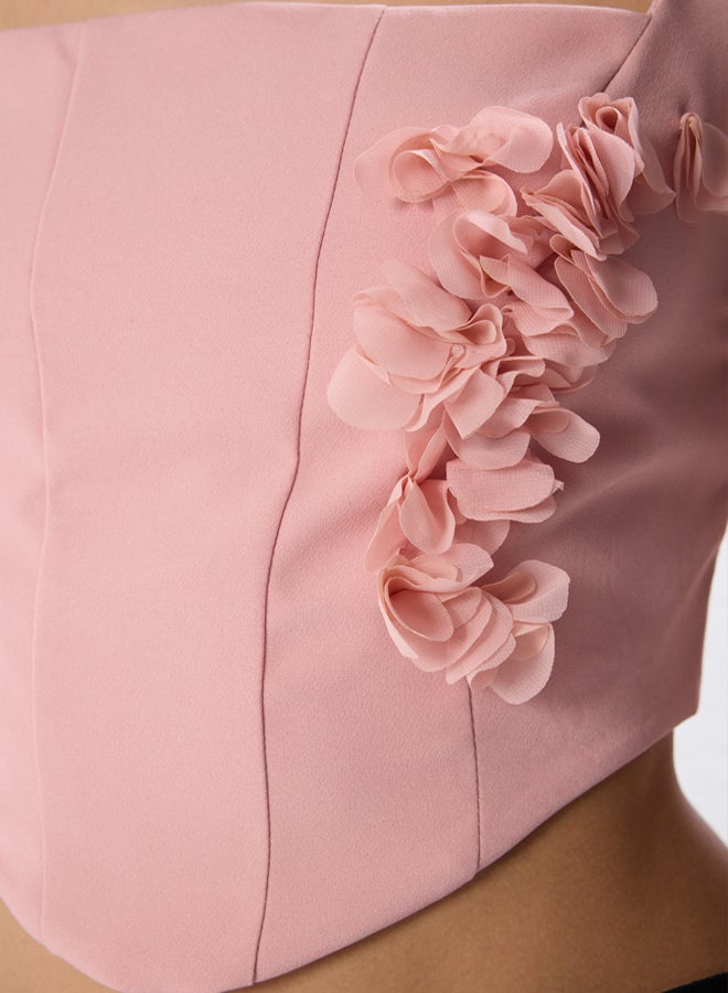 trendyol Powder Corset Detailed Woven Bustier with Flower Accessories - Image 4