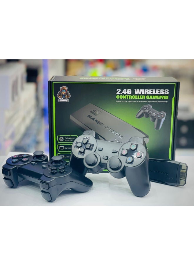 SHOPI Wireless Retro Game Console, Plug and Play Video Game Stick Built in 10000+ Games,9 Classic Emulators, 4K High Definition HDMI Output for TV with Dual 2.4G Wireless Controllers - Image 1