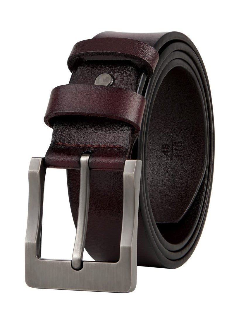 Excefore - Men's Belt,Soft Genuine Leather Dress Belts 38mm,for Casual Jeans and Casual  Belts (coffee) - Image 1