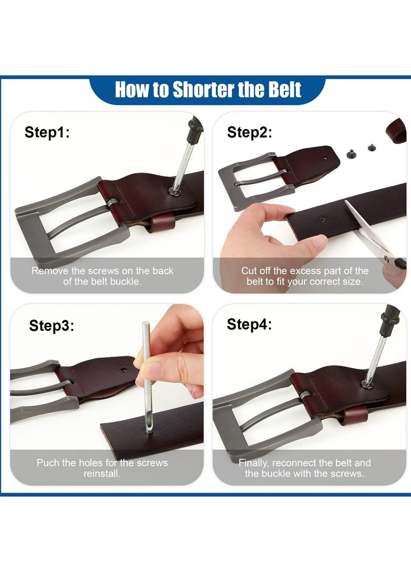 Excefore - Men's Belt,Soft Genuine Leather Dress Belts 38mm,for Casual Jeans and Casual  Belts (coffee) - Image 1