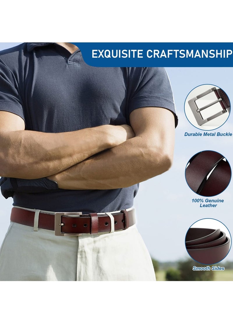 Excefore - Men's Belt,Soft Genuine Leather Dress Belts 38mm,for Casual Jeans and Casual  Belts (coffee) - Image 1