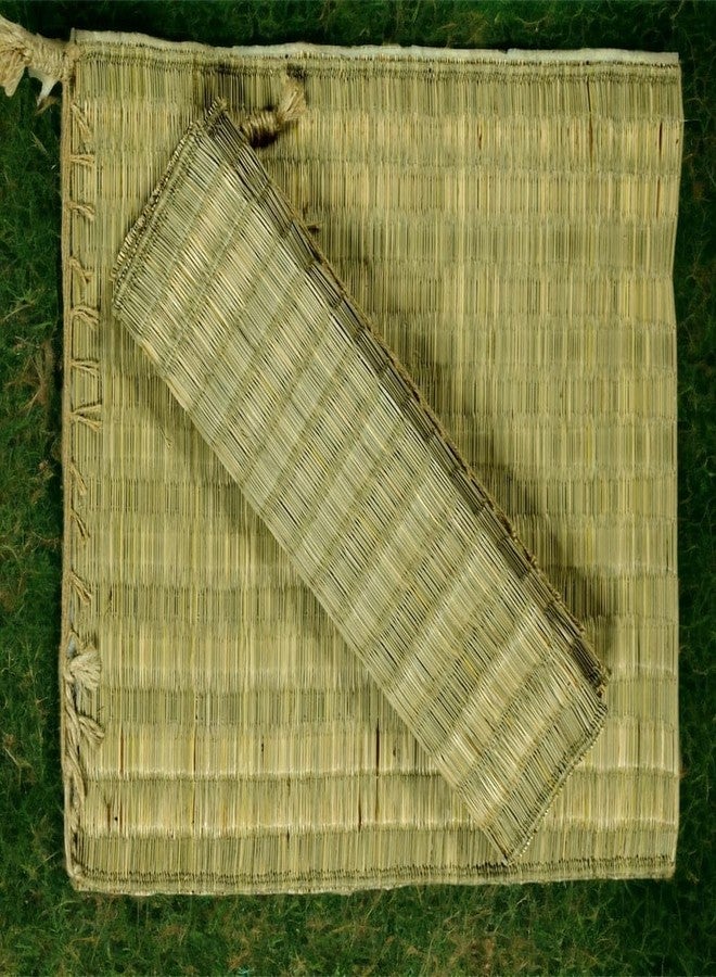 BHUMI Handmade korai Grass aasan/100% Natural Grass puja mat (4) - Image 3