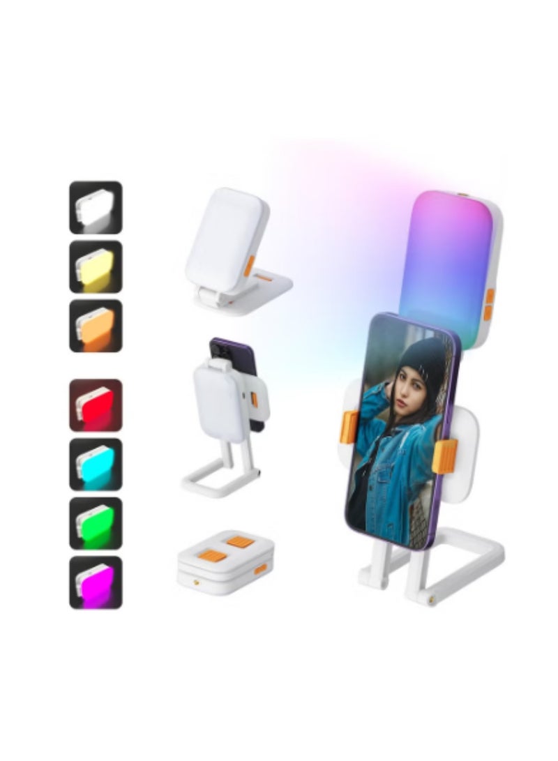 D2 Pro LED Live Streaming Light 2700-6500K - 1000mAh Rechargeable, RGB Video Camera Light with Stand  - Image 2