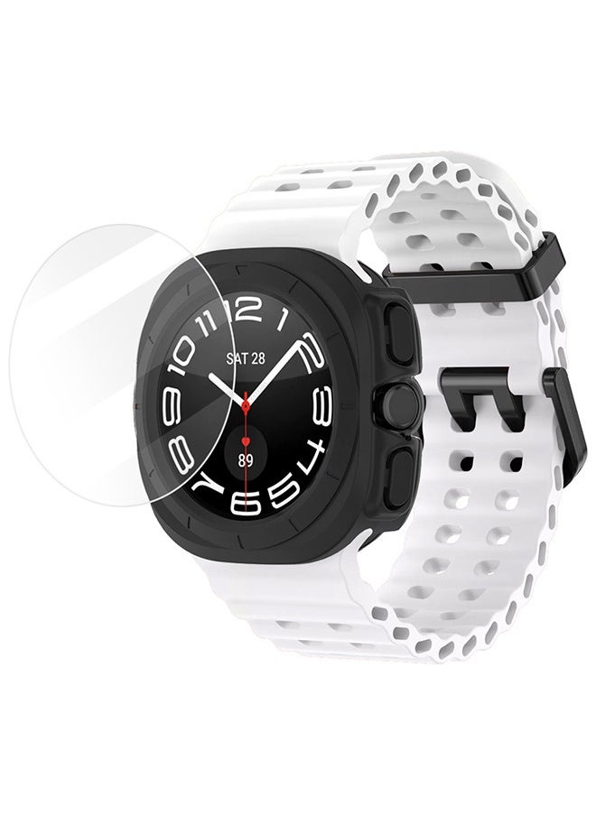CATANES (for Samsung Galaxy Watch 7 Ultra) 3 Packs Silicone Band, Case and Screen Protector, Soft Ocean Silicone Sport Strap Replacement Accessory  - Image 2