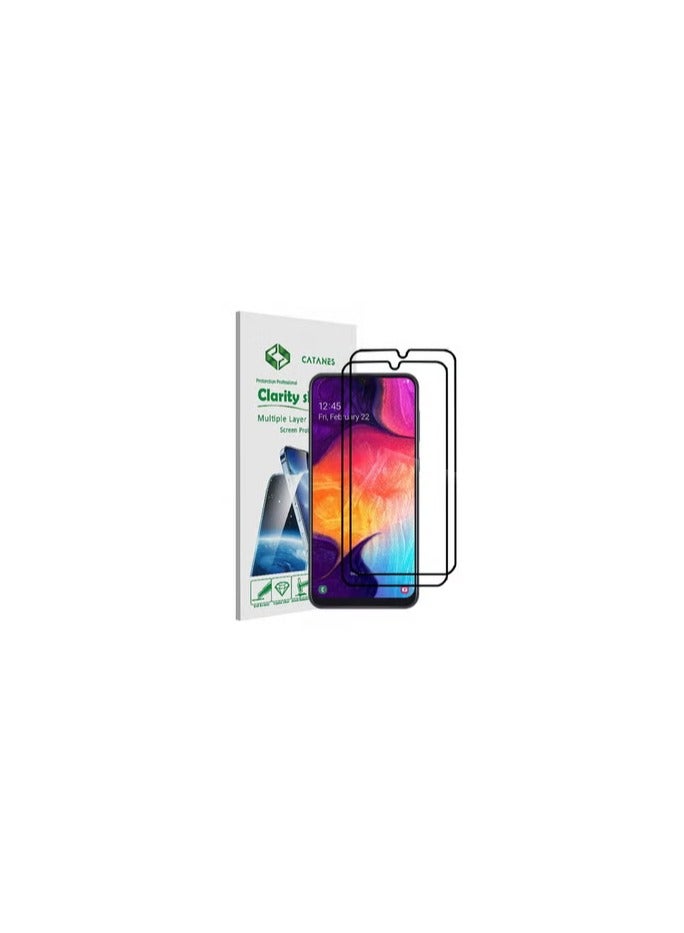 CATANES 2 Pack For Samsung Galaxy A50 Screen Protector 3D Tempered Glass Full Glue Back - Image 1