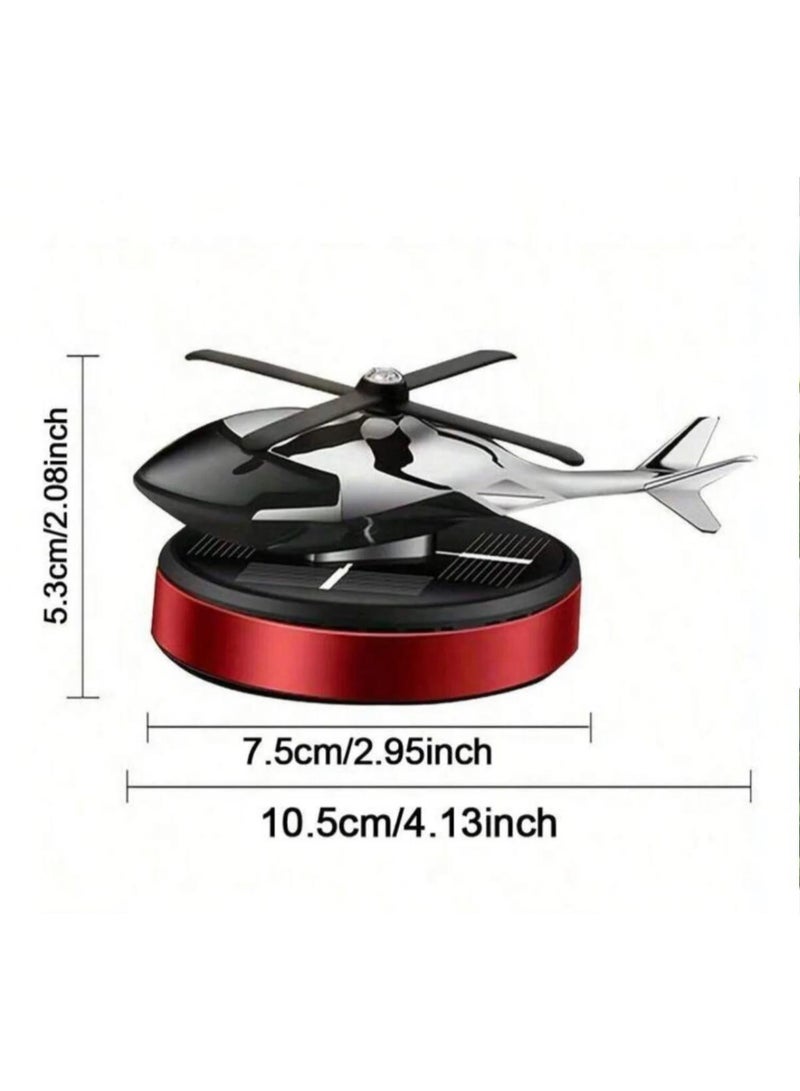 Zen Store Solar Car Air Freshener Red Helicopter Shaped Fragrance Interior Decoration Solar Powered Rotary Car - Image 2
