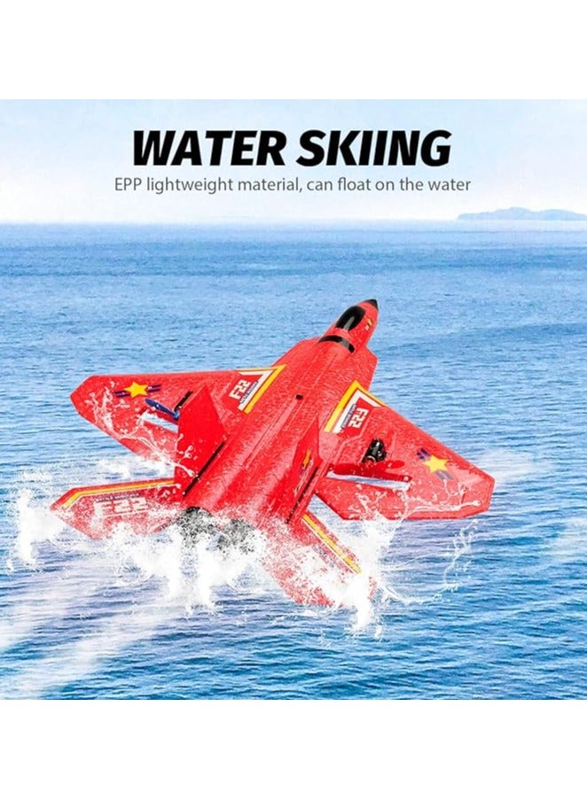 ANTSIR Remote Control Plane RTF F-22 Raptor, 2.4Ghz 6-axis Gyro RC Airplane with Light Strip, Jet Fighter Toy Gift for Kids Beginner (Red) - Image 4