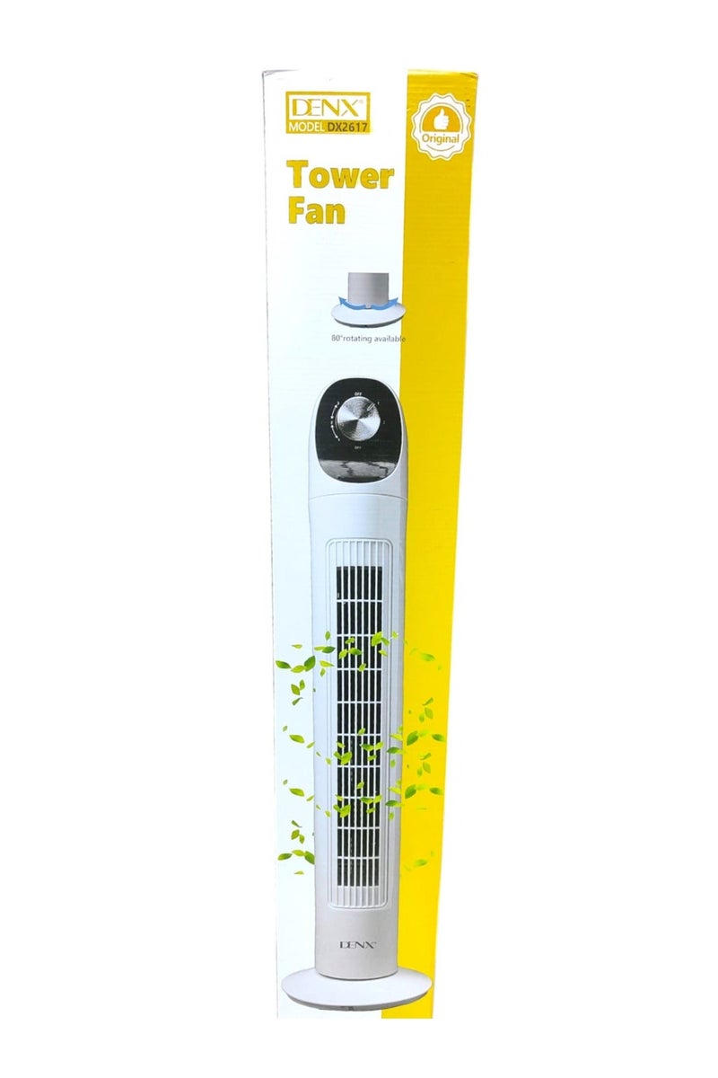 Denx Tower Fan – 40W Power, Sleek Design, Low Noise, 3-Speed Settings, Oscillating Function - Image 2