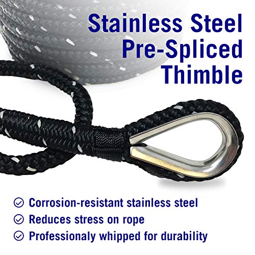 Better Boat Premium Boat Anchor Rope, 100 Ft Double Braided Black Nylon Marine Line, 3/8 Inch Reel for Anchors and Boats - Image 5