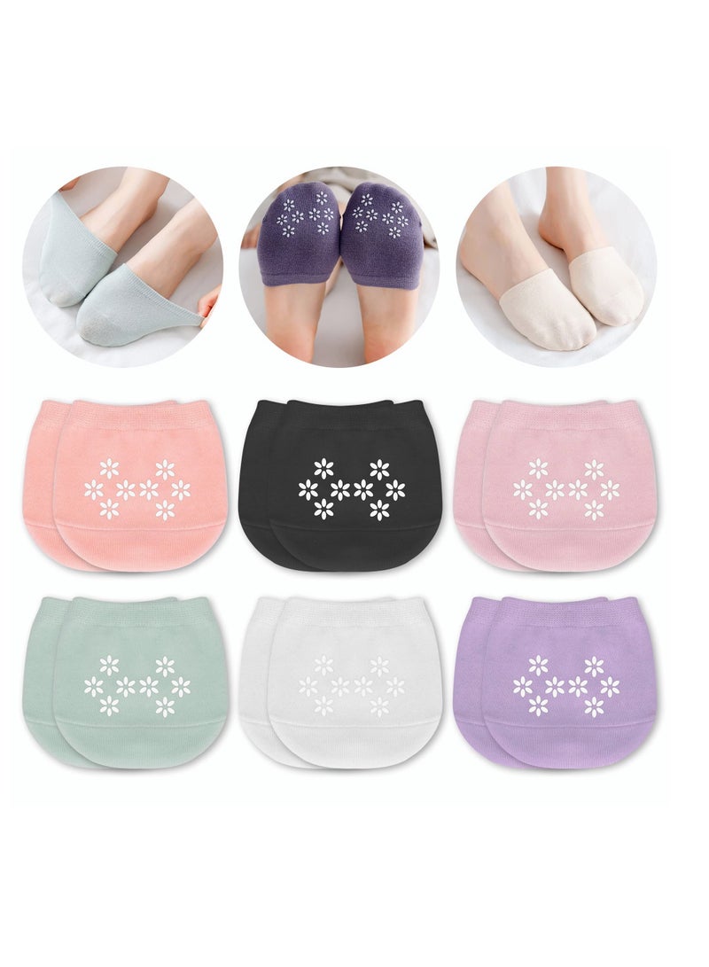 Barakah 6 Pairs Toe Topper Socks Women Invisible Socks Toe Cover Liner Half Socks Seamless Non-Slip Toe Half Socks - Image 1