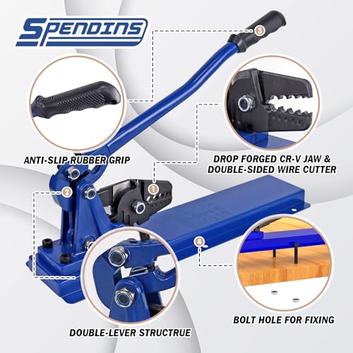 SPENDINS 24 Inch Bench Swaging Cutting Tool, Wire Rope Crimping Tool for 1/16" 3/32" 1/8" 5/32" 3/16" Wires, 2-in-1 Crimper and Cutter, Swager Crimper for Copper Aluminum Oval Sleeve and Stop Sleeve - Image 4