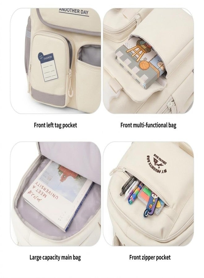 حقائب ظهر ميروكس للبنات والأولاد والنساء مزودة بجيوب متعددة، حقيبة كمبيوتر محمول ذات سعة كبيرة، حقائب كتب مقاومة للماء للمدرسة والدروس الخصوصية والجامعة والتخييم والسفر (أسود) - Image 4