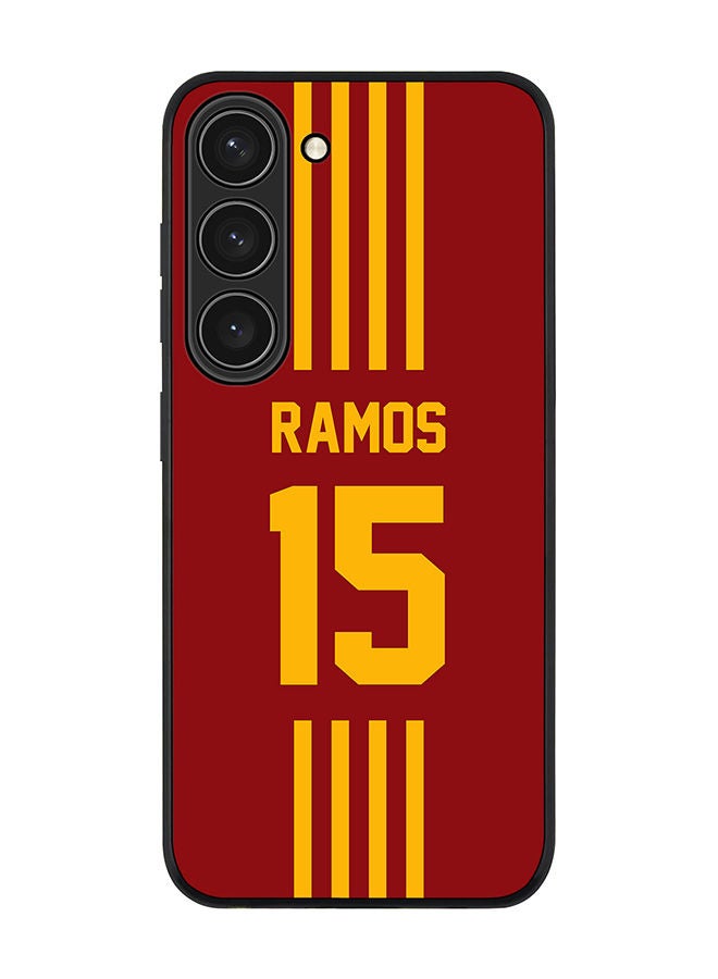Stylizedd Rugged Black edge case for Samsung Galaxy S23 5G Slim fit Soft Case Flexible Rubber Edges Anti Drop TPU Gel Thin Cover - Football Team - Spain Player Name - Ramos - Image 1
