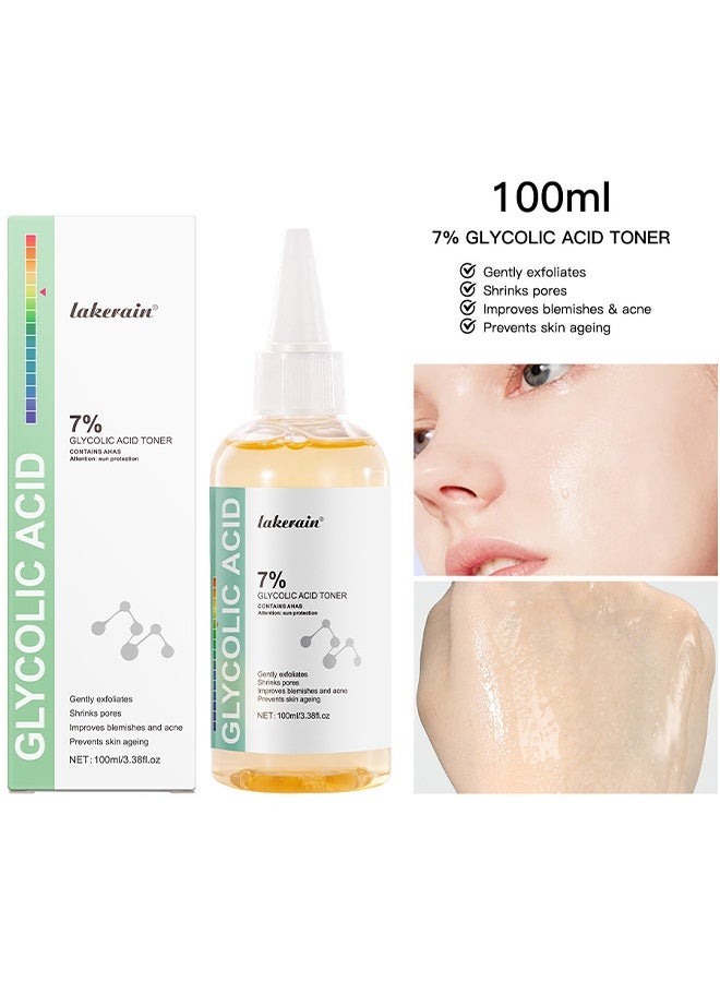 lakerain 7% Glycolic Acid Toner, Removing Acne, Reducing Acne Marks, Removing Closed Mouth Acne, And Repairing The Skin, Exfoliating Serum For Face, Hydrates And Reduces Skin Blemishes, 100ML - Image 3