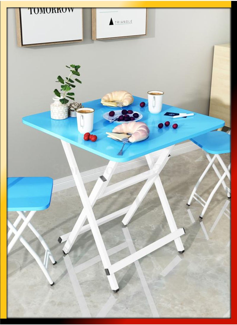 DBLEW - 60cm Foldable Wooden Square Corner Coffee Table Home Garden Kitchen Study Dining Living Room Sofa Side Desk Bedroom Bedside Office Restaurant Furniture For Camping Picnic Beach Desert Outdoor Balcony - Image 1