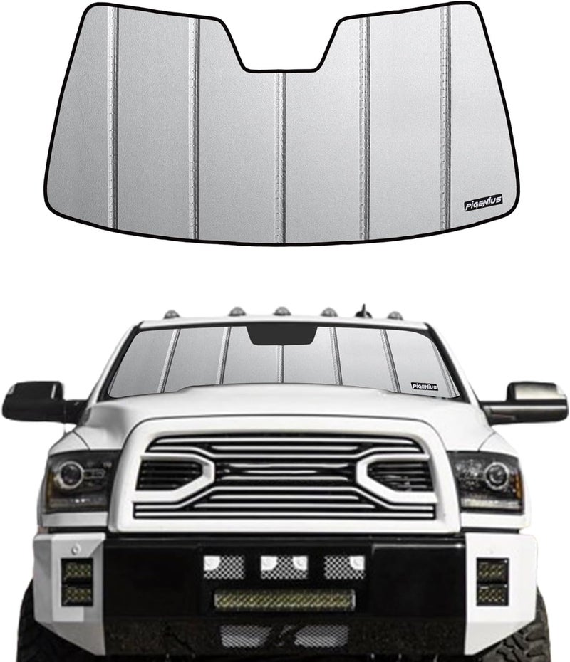 Pigenius غطاء شمسية الزجاج الأمامي Pigenius لسيارات دودج رام 2500/3500 من 2010-2018 - رمادي - Image 1