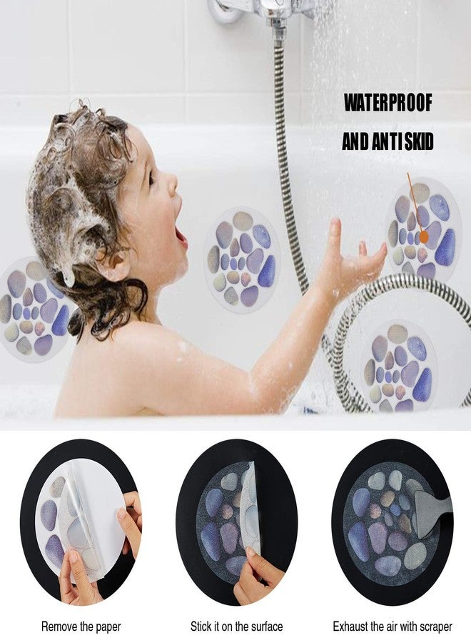Secopad Non Slip Bathtub Stickers, 10 PCS Large Cobblestone Adhesive Anti Slip Decal Treads for Shower and Bath Tub with Premium Scraper - Image 5