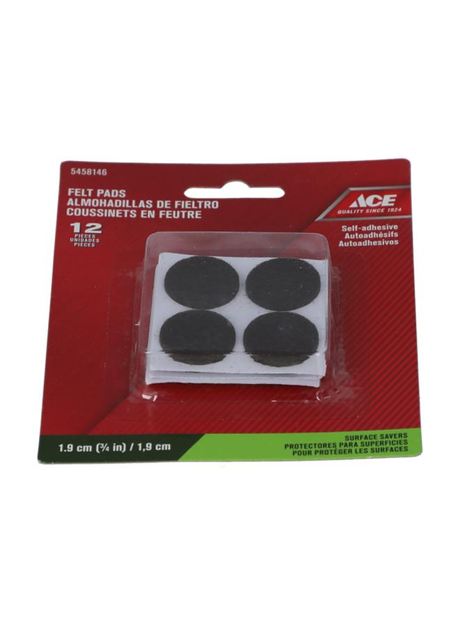 ACE 12-Piece Medium Duty Easy to Use Round Self-Adhesive Felt Pads Brown 3/4inch 9959 - Image 2