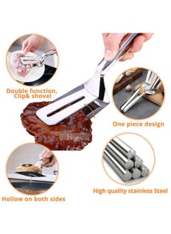 Steak Clamp Cooking Tool Multifunctional Stainless Steel Food Flipping Spatula Tongs Clip for Beefsteak Bread Hamburger BBQ Meats Pizza Pies Bread Fish Turner Kitchen Shovel - pzsku/Z4955C64438FF07A616BCZ/45/_/1687609261/7e4c62fe-9bda-405e-86cd-8dc5371476c3