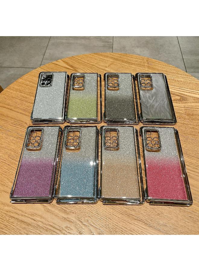 The Bros Phone Case For Huawei Mate X2 Electroplating Frame + Glitter Paper Full Coverage Phone Phone Case - Image 4