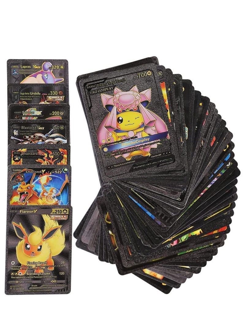 Generic Aikdnta 220 Pcs Playing Cards All Rare Series Golden Cards TCG Deck Box - Vstar V Series EX Vmax GX Rare (55 Gold+55 Black+55 Silver+55Rainbow) Pack of 4  - Image 2
