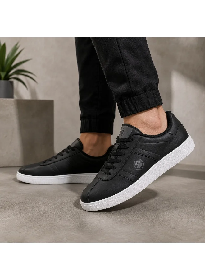 Lumberjack black Frosty Men’s Sneakers – Black Casual Lace-Up Shoes with White Sole | Lightweight Stylish Everyday Trainers for Men | Best Price UAE