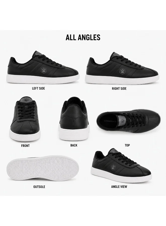 Lumberjack black Frosty Men’s Sneakers – Black Casual Lace-Up Shoes with White Sole | Lightweight Stylish Everyday Trainers for Men | Best Price UAE