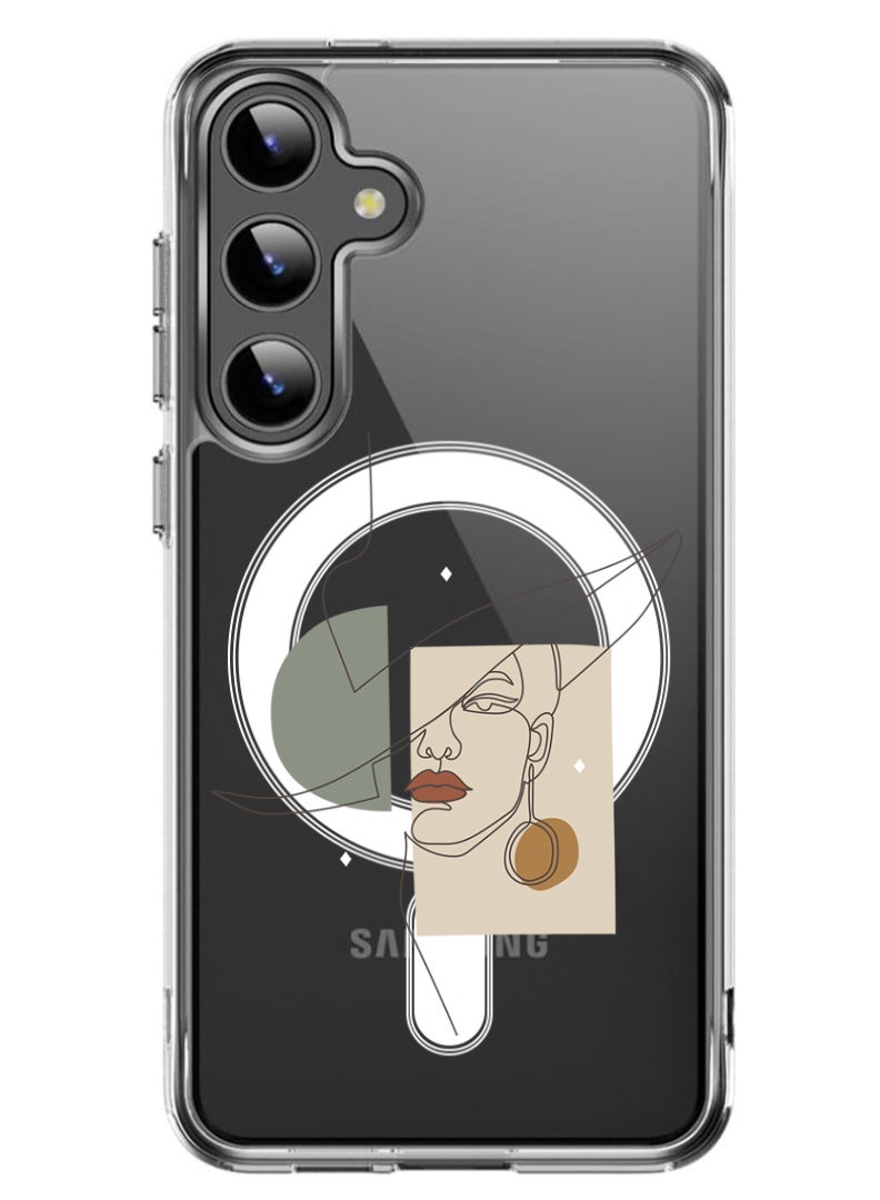 Magnetic Case for Samsung Galaxy S24 6.2-inch Compatible with MagSafe Wireless Charging, Shockproof Phone Bumper Cover Women in Style