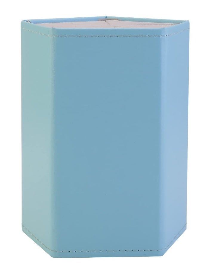 Leather Multiple Sunglasses Organizer Case Holder for Travel - Hard Shell Hanging Wall Eyeglasses Storage(5 Slots Blue) - Image 2